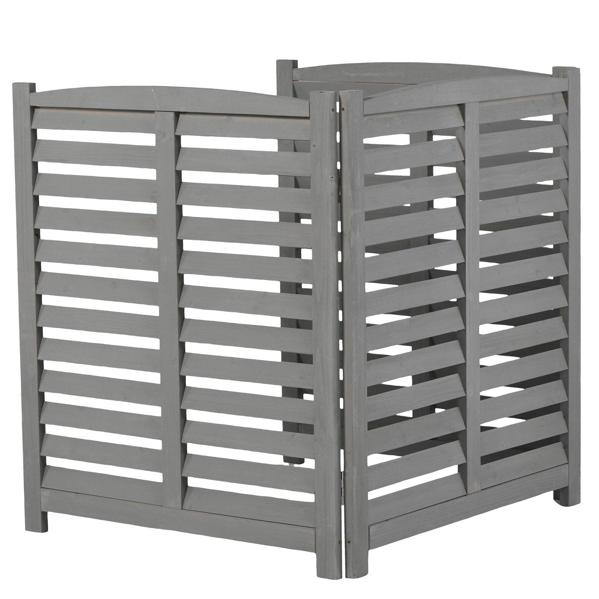 3 - Panel Outdoor Privacy Screen for AC Units | Solid Wood Ventilated Fence 32"x38" - HomeDIYer