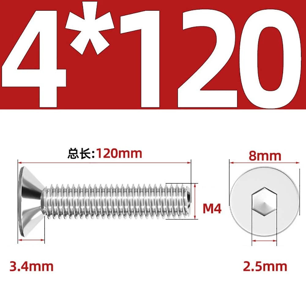 Countersunk Hex Socket Screws – A2 Stainless Steel, M2 to M16, DIN 7991, Fully Threaded