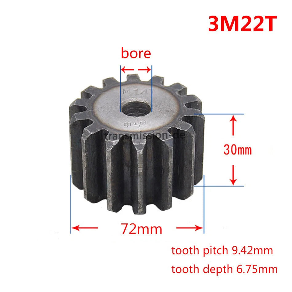 Mod 2/2.5/3/4/5 Spur Gear 10T-63T 45# Steel Pinion Gear Metal Gear Thick 20-40mm