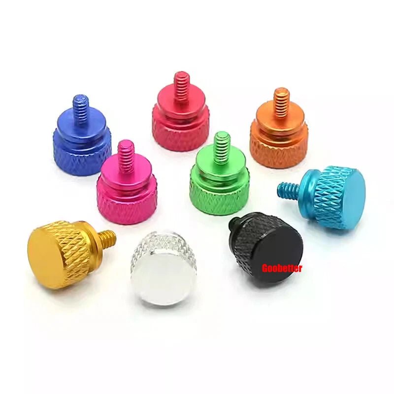 632×6 Color Knurled Thumb Screws – Aluminum Hand Grip Knob Bolts for PC Computer Case (12 Colors) - HomeDIYer