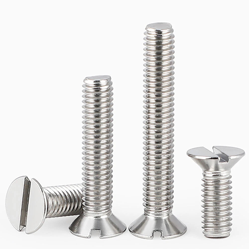 M1.6–M8 A2 Stainless Steel Flat Head Slotted Machine Screws | Countersunk Bolts