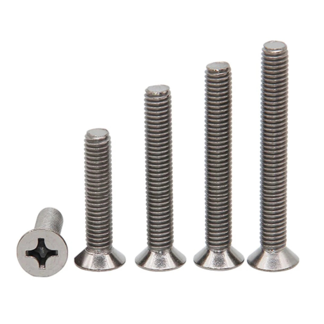 M1.6–M6 TA2 Titanium Pozi Countersunk Machine Screws – Pozidriv Drive, Fully Threaded (4–50mm)