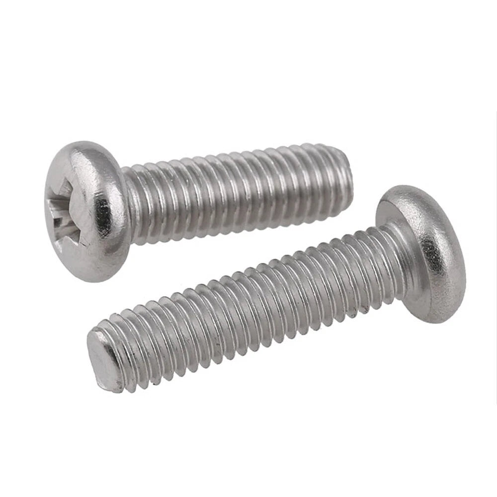 M2 M4 M5 Phillips Pan Head Machine Screws – 304 Stainless Steel, Fully Threaded (Length Under Head)