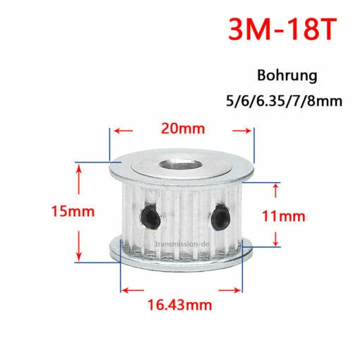 Timing Belt Pulley 3M 12T - 60T Synchronous Wheel for width 10 mm Timing Belts