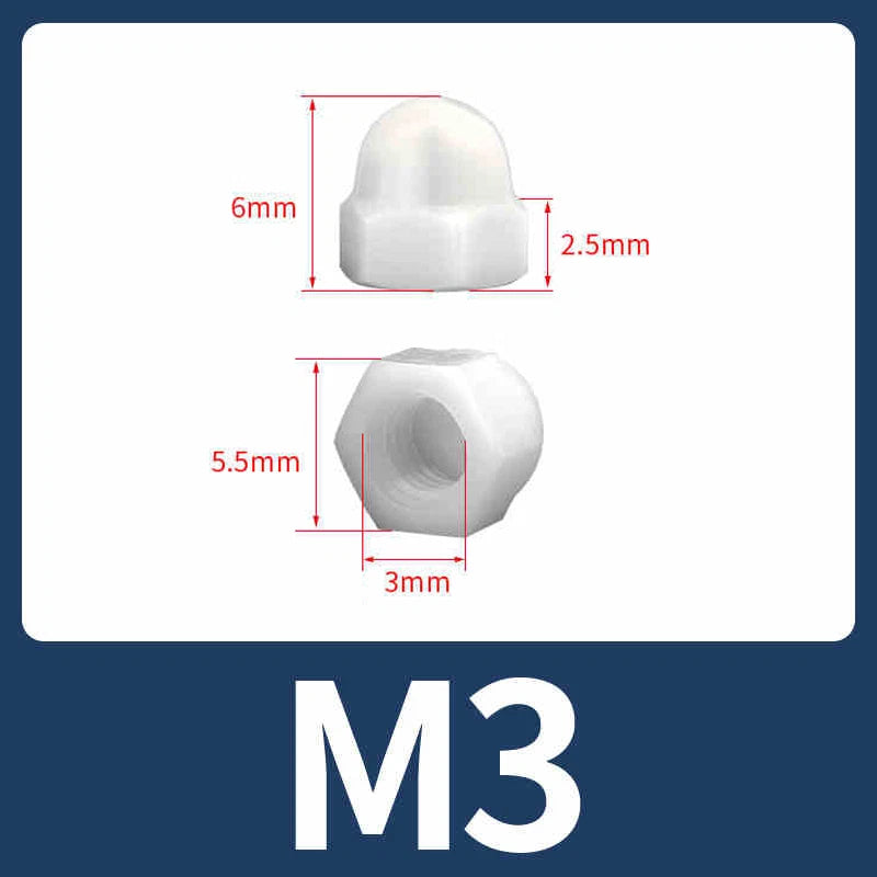 Nylon Plastic Screw Caps-Hex Nut Cover Protective Cap Set for Bolts Black/White