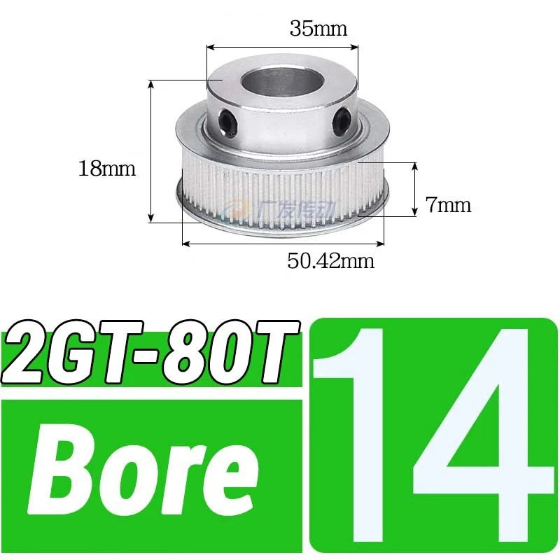 GT2 Timing Belt Pulley 16-100 Teeth 6-10mm Teeth Width Bore 3mm-25mm For 3D