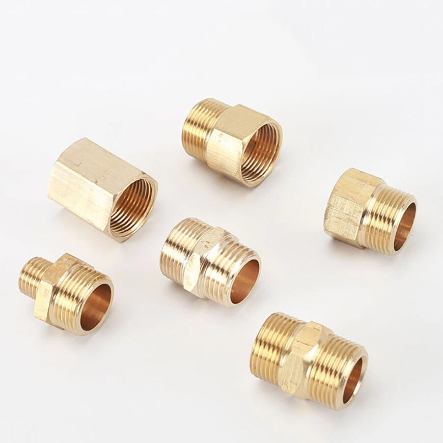 M22x1.5 Brass Hex Nipple Pipe Adapter — FM / MM / FF & Reducer Fittings