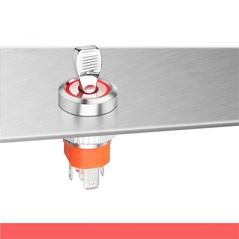 16mm Waterproof Toggle Switch – 2-Position ON/OFF with LED Indicator, 20A 250VAC