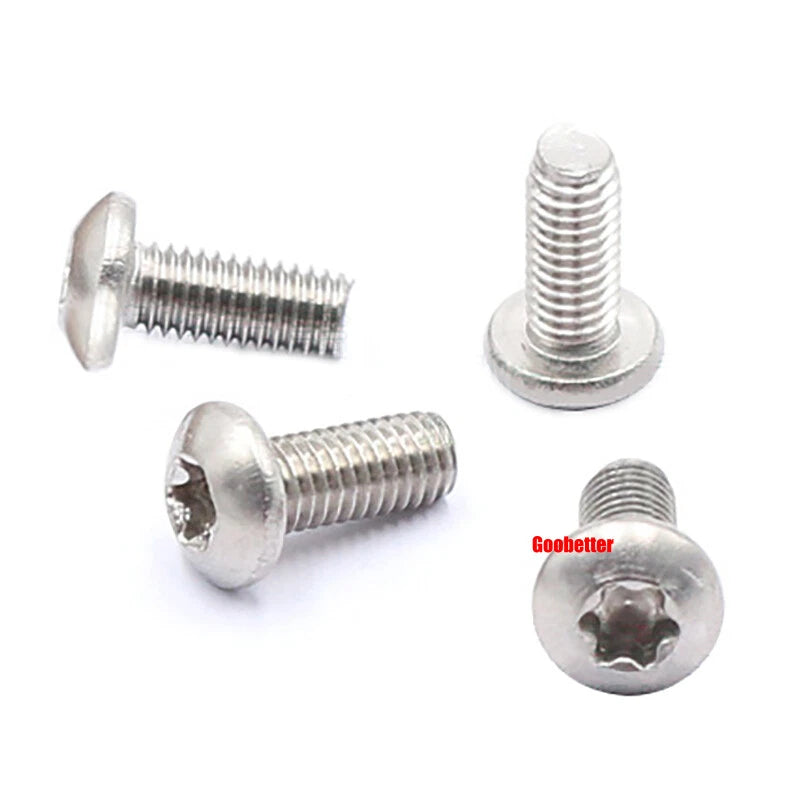 PM1.2–M5 Torx Pan Head Machine Screws – Carbon / 304 Stainless Steel, Micro Plum Round Head Bolts