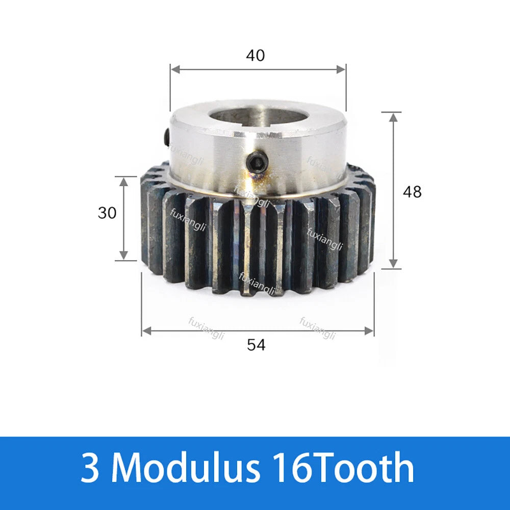 3 Mod 14-30Tooth Spur Gears pitch 9.42mm 45# Steel With Keyway Pinion Motor Gear