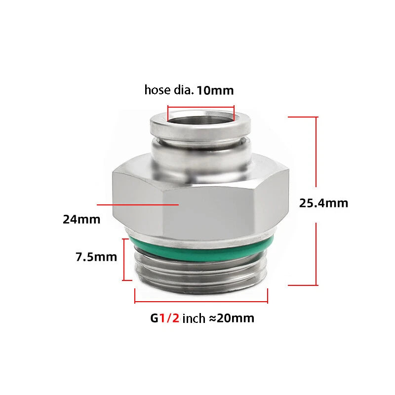 304 Stainless Steel Compression Fitting Female Straight Coupling Connector