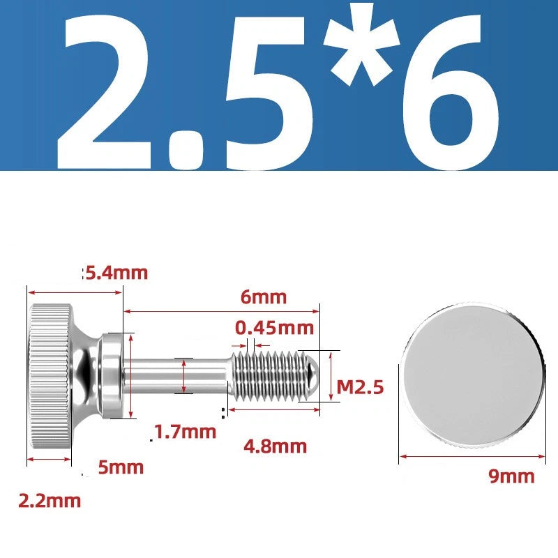 Knurled Thumb Screws Stainless Steel — M2 M2.5 M3 M4 M5 M6 M8 M10 Hand Knob Bolts