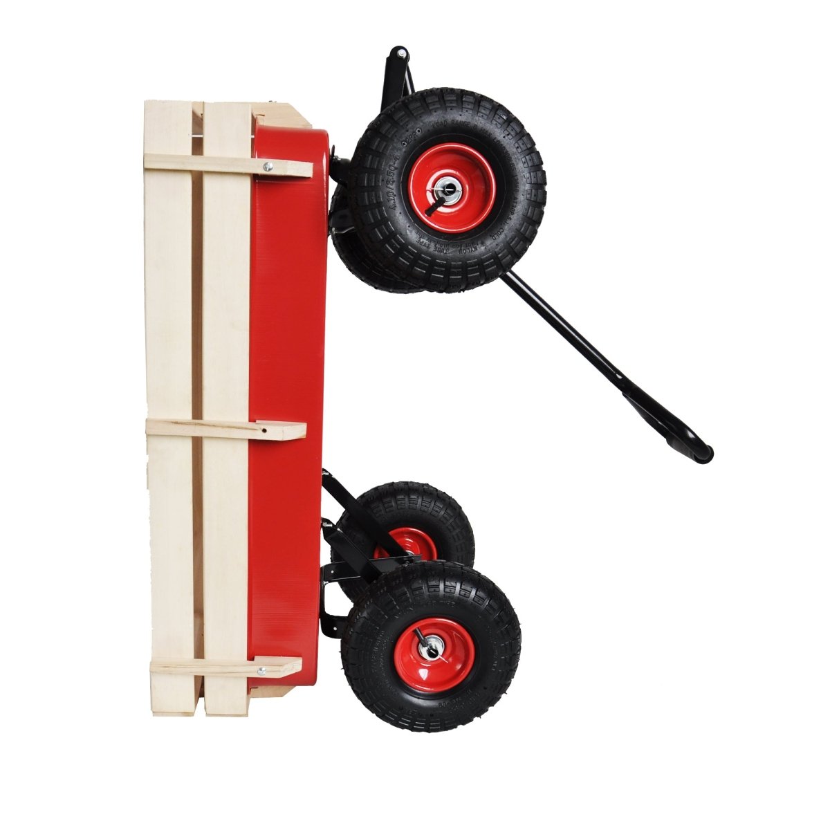 outdoor sport wagon tools cart wooden side panels air tires Wagon (red) - HomeDIYer