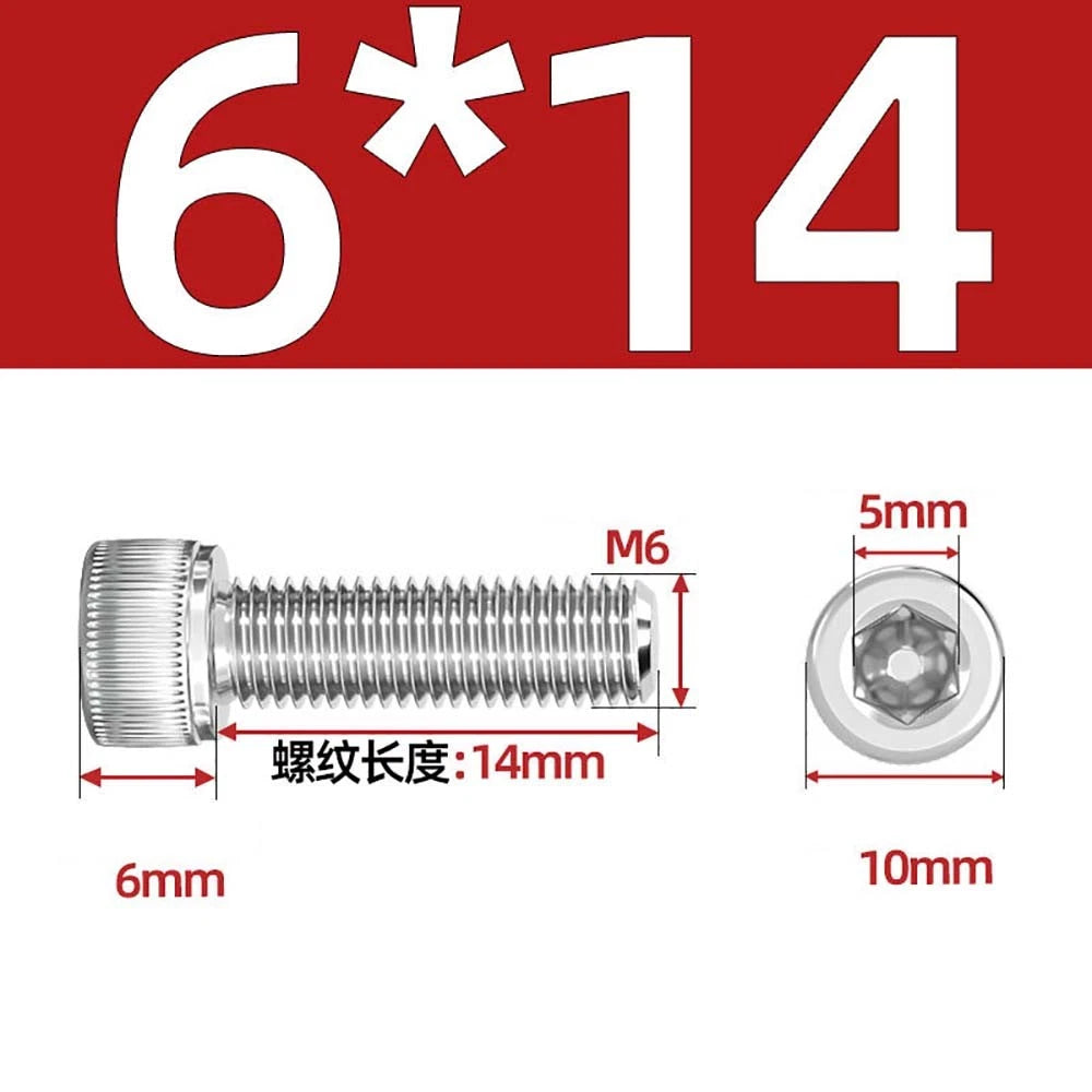 Socket Head Cap Screws – A2 Stainless Steel, M6 to M24, Hex Drive (DIN 912)