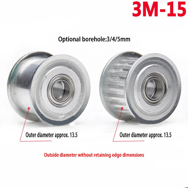 HTD 3M Timing Belt Pulley Idler Pulley 15-35T, Bore 3-17mm, for CNC, 3D Printer