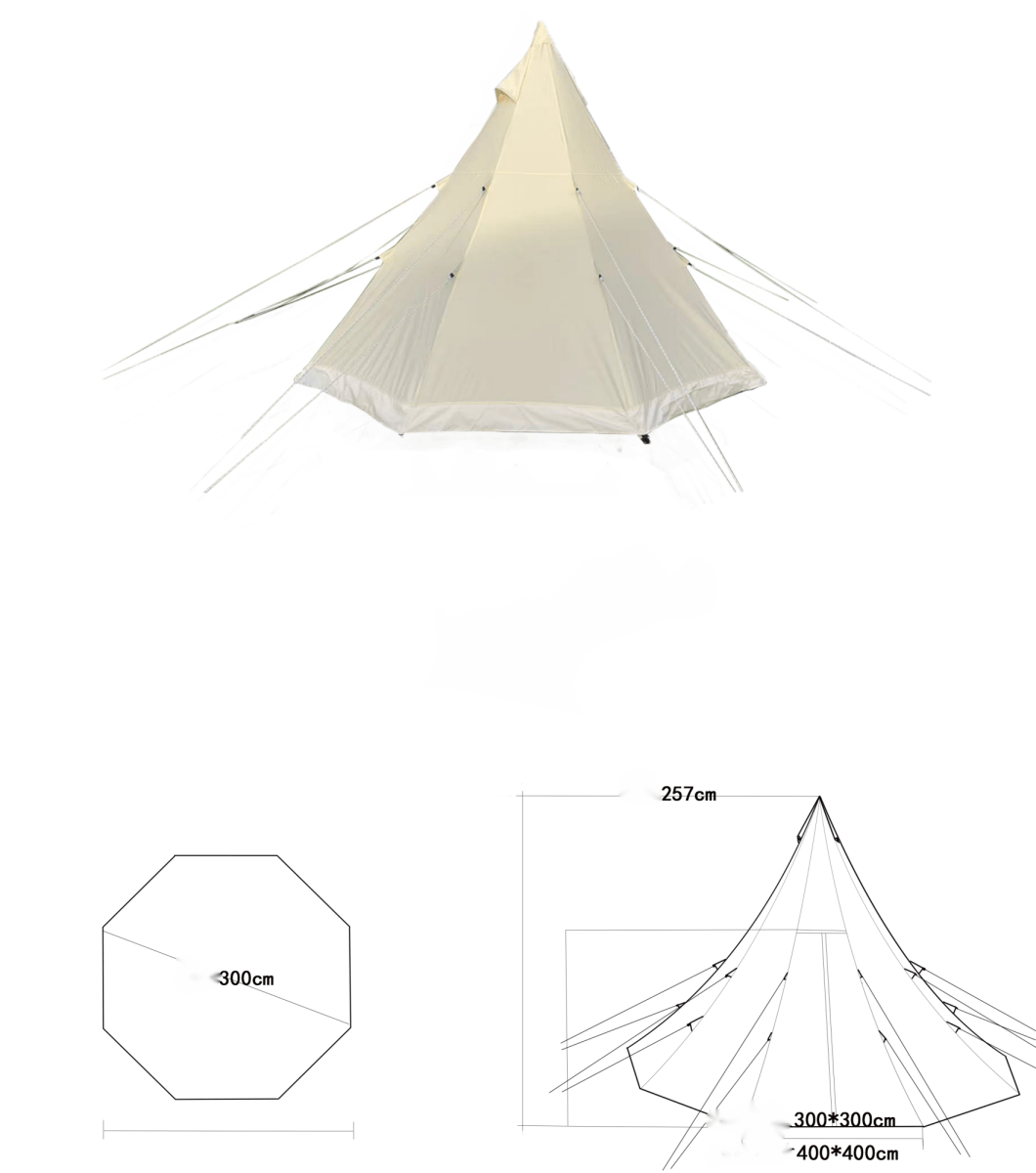 Bell Tent 4 Season 9.85ft Glamping Tent, Hot Tent,Ideal for Family Camping, Hiking,Canvas Tent with Aluminum Pole. Support Camouflage Fabric Customization - HomeDIYer