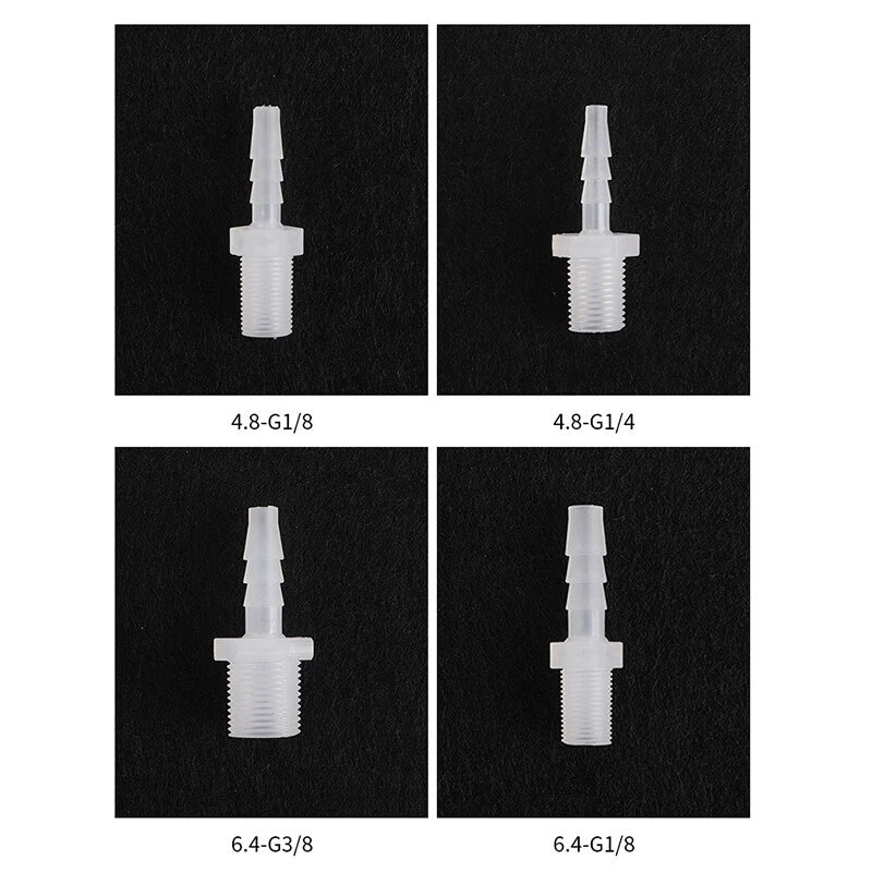 BSP Metric Male Thread Plastic Hose Connector — Straight Barbed Joiner (PP/PE, 1/8" to 3/4")