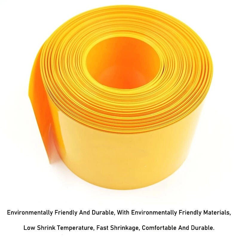 Yellow PVC Heat Shrink Tubing for RC Battery Pack – LiPo NiMH NiCd Wrap, 7mm to 180mm - HomeDIYer