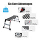 Foldable Utility Service Cart, 3 Shelf Heavy Duty Plastic Rolling Cart with 360° Swivel Wheels (2 with Brakes), Ergonomic Handle, Portable Garage Tool Cart for Warehouse Office Home