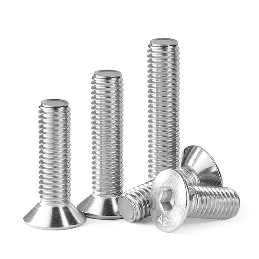 M1.6-M16 A2 Stainless Steel Hex Socket Countersunk Flat Head Screws | 10 PCS