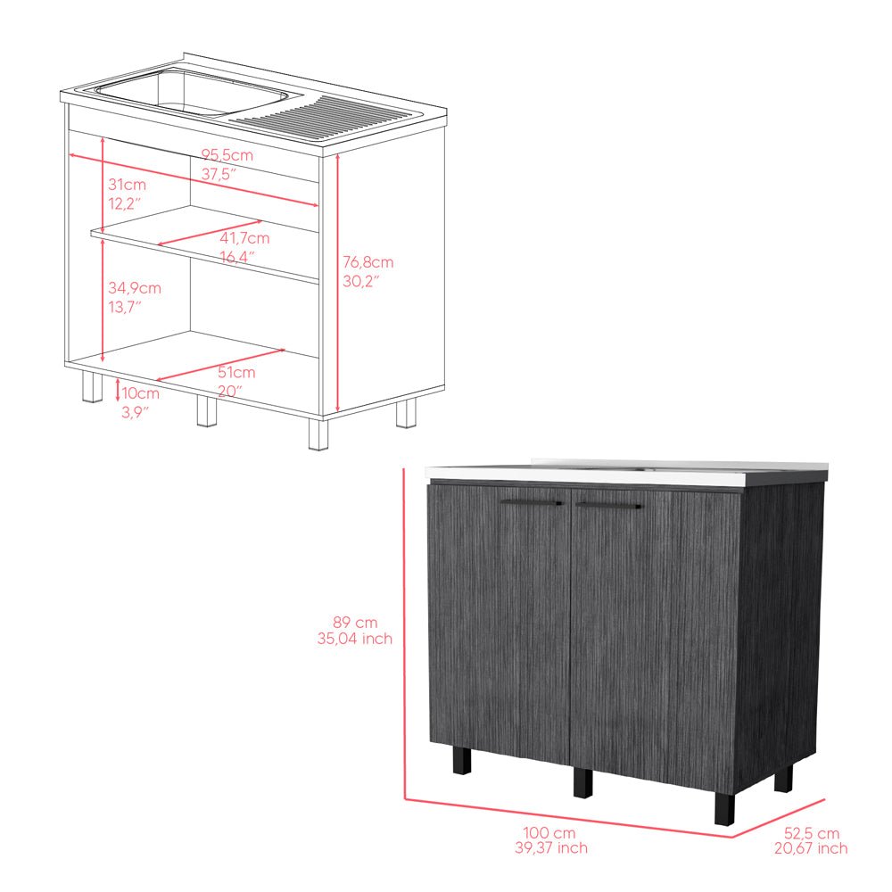 Utility Sink Cabinet Burwood, Kitchen, White - HomeDIYer