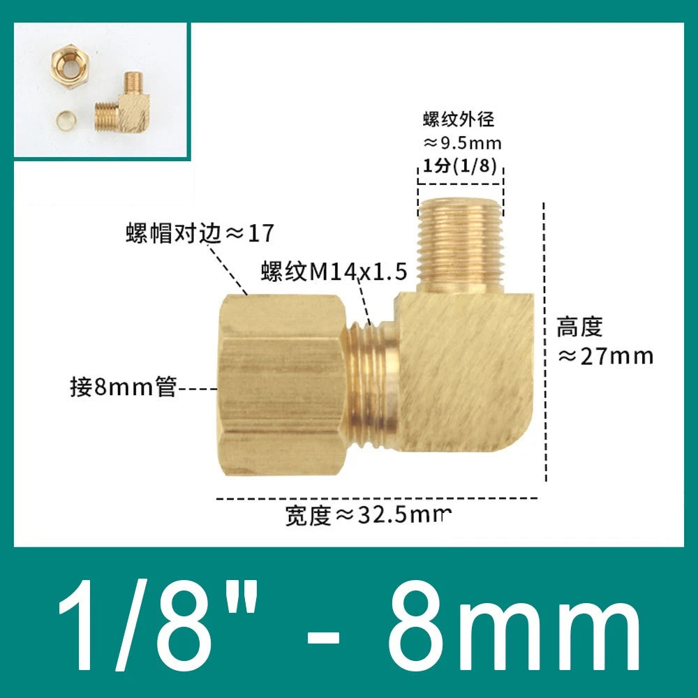 Brass Compression 90° Elbow Fittings for 6–12mm Copper Tube | Ferrule Connector