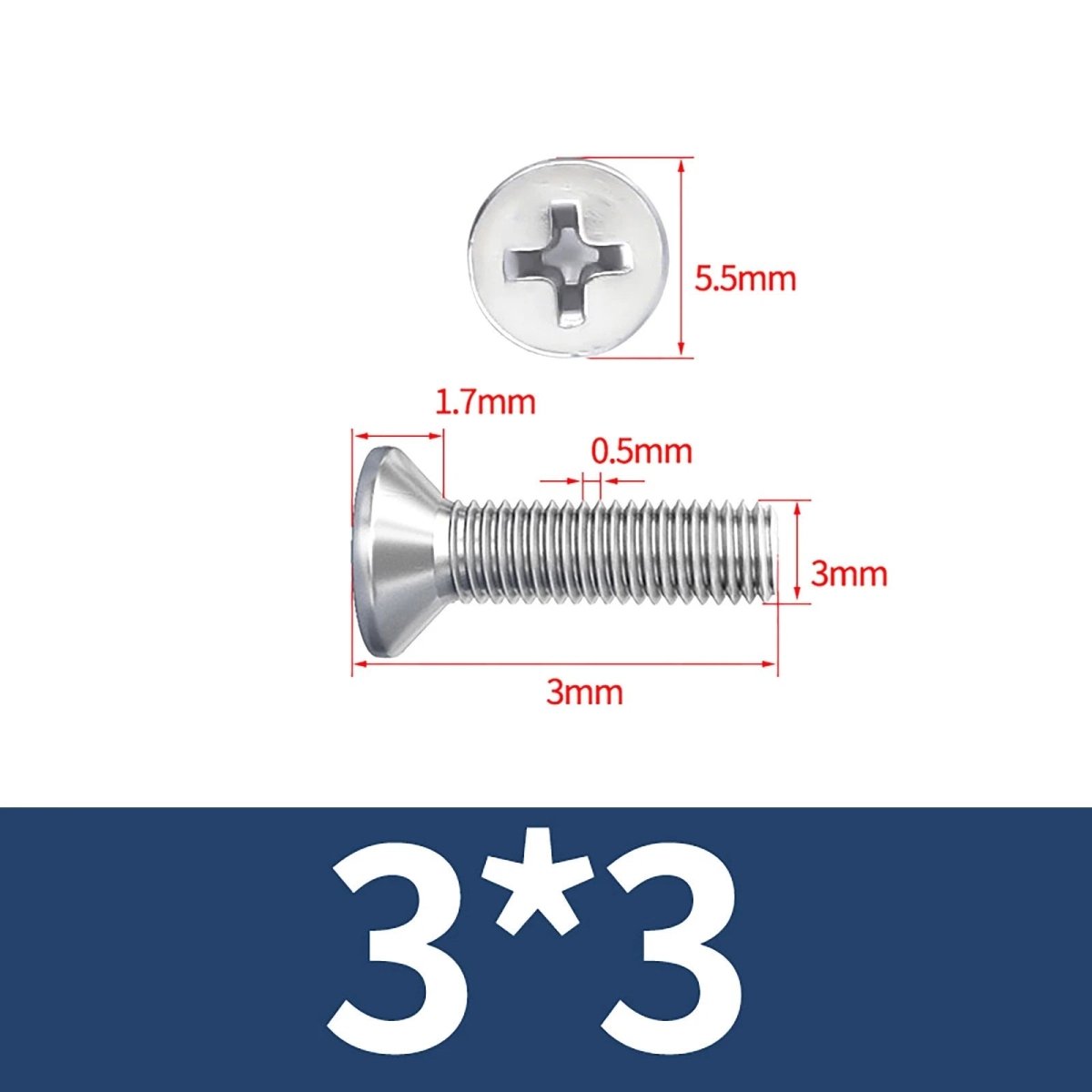 M3–M10 Phillips Countersunk Machine Screws – A2 Stainless Steel, Flat Head, Fully Threaded (3–100mm Overall Length) - HomeDIYer