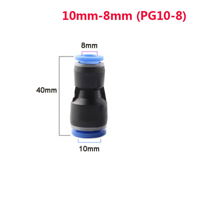 Reducer Straight Push-In Fittings | Pneumatic Tube Connector 4mm–16mm