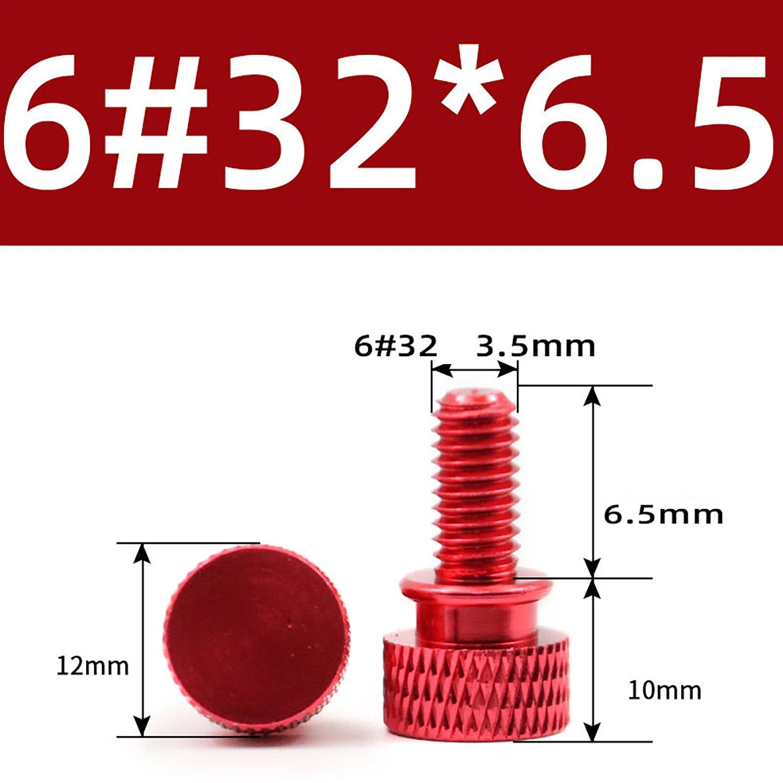 #6-32 Aluminum Anodized Thumb Screws – Knurled Hand Bolt for PC Case Modding & DIY