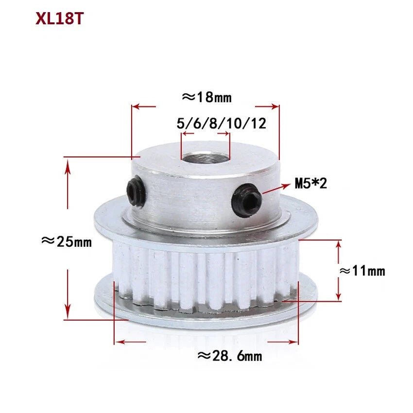 XL10-100T Timing Belt Pulley Pitch 5.08mm Synchronous Wheel Tooth Width 11mm