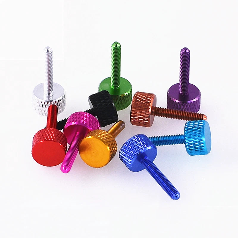 M3*16 Aluminum Alloy Knurled Thumb Screws Hand Grip Knob Bolts Thread L:16mm