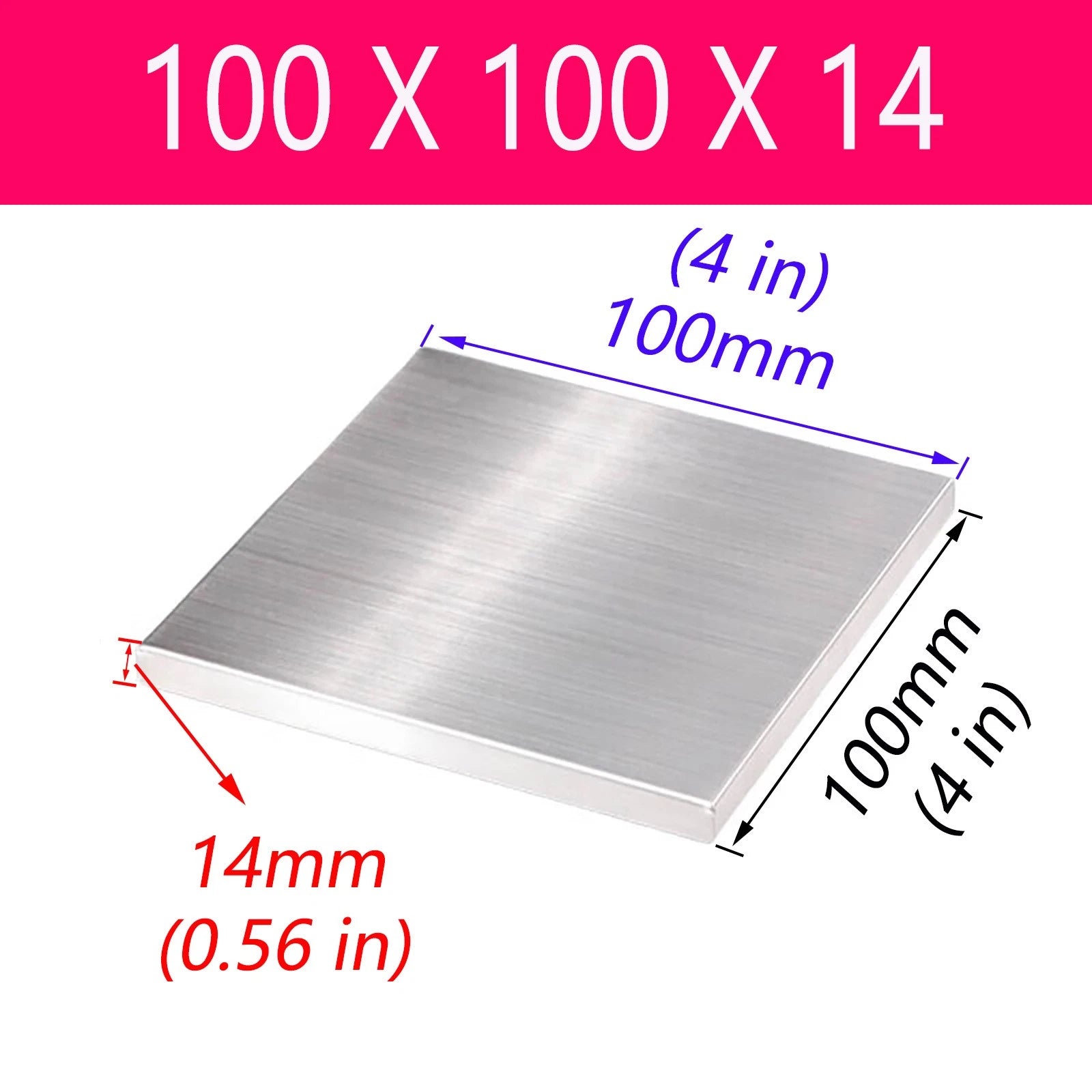 Stainless Steel Sheet Bright Polish 14mm Thick Many Size Grade A2 304 L50-450mm