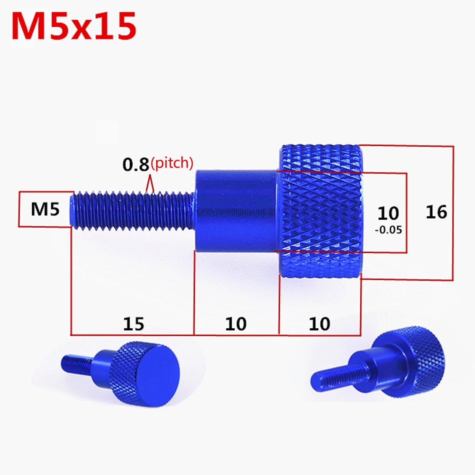 M5 M6 Knurled Thumb Screws Aluminum Alloy Round high Step Hand Grip Knob Bolts