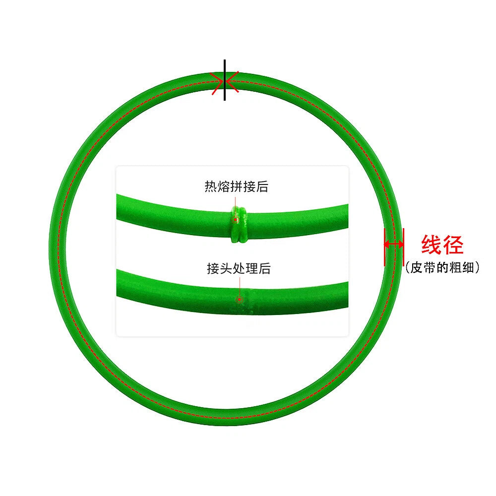 PU Round Drive Belt — Polyurethane Solid Round Belt 1.5mm–18mm, Green & Red