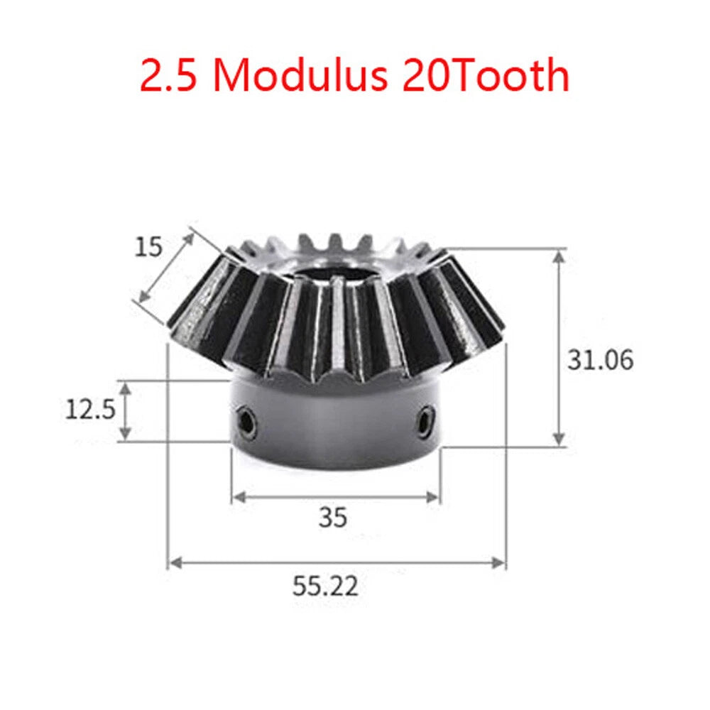 2/ 2.5 Modulus 20/30Tooth Bevel Gears 90° 1:1.5 Pairing With Keyway Motor Gear