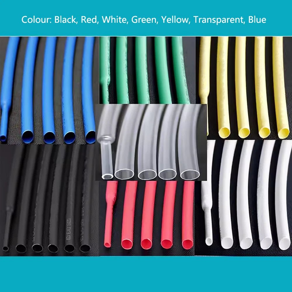 Heat Shrink Tubing 2:1 Ratio — 1 to 210mm Diameter, 7 Colors, Cut - to - Length - HomeDIYer