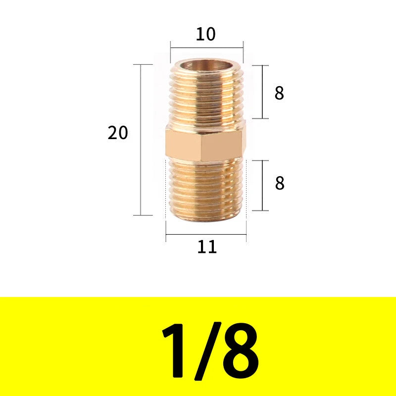 Male to Male Brass Nipple Adapter — Equal & Reducer Sizes 1/8" to 1"