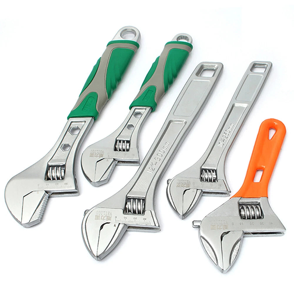 Adjustable Wrench Spanner 8 10" 12" Long 0-25 0-30 0-35 0-37 0-40 0-45mm Opening