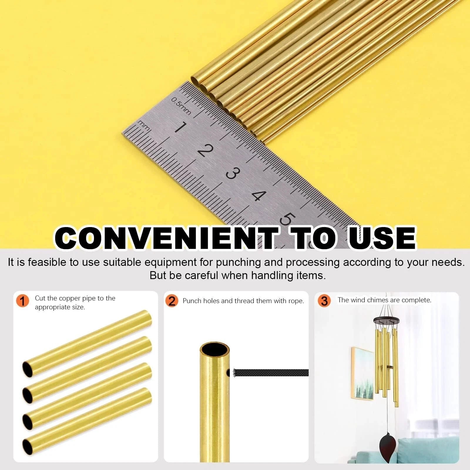 Brass Round Tube 300mm — Select O.D. 0.8mm to 25mm | DIY & Hobby Pipe