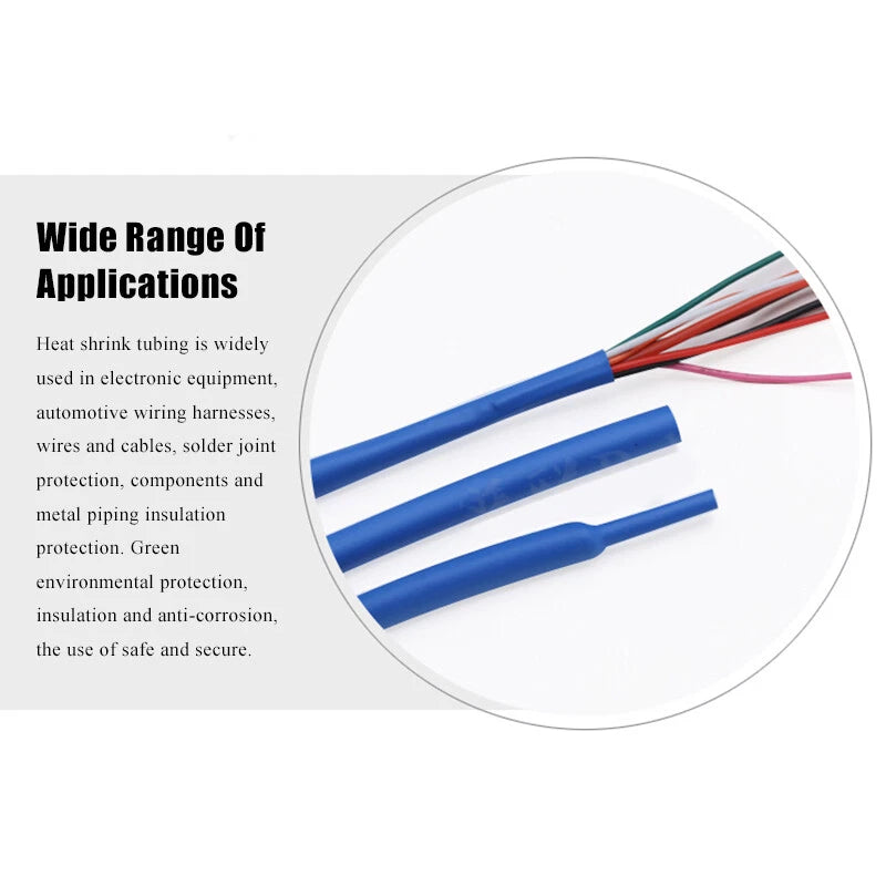 Heat Shrink Tubing 2:1 Ratio – φ0.6mm to φ6mm Electrical Wire Sleeve