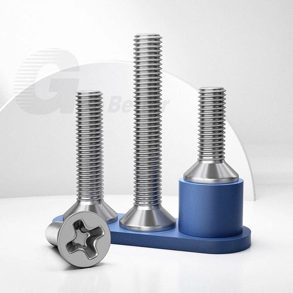 M1–M3.5 Phillips Countersunk Machine Screws – 304 Stainless Steel, Fully Threaded (3–120mm Overall Length) - HomeDIYer