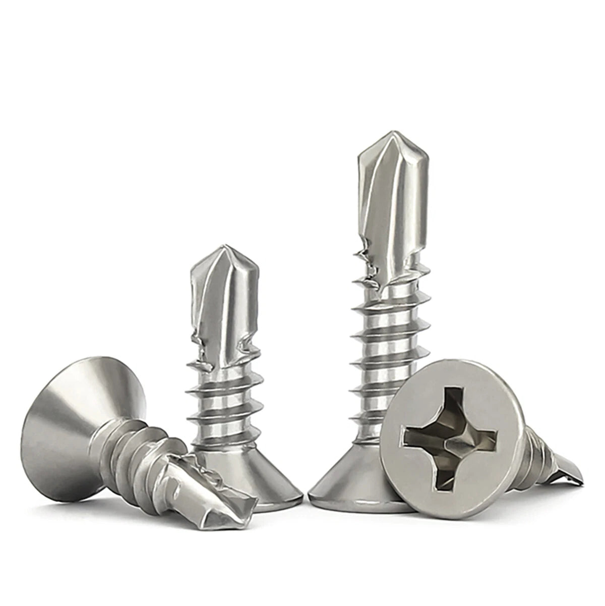 #6 #7 #8 #10 #12 #14 Countersunk Head Self Drilling Tek Screws – 410 Stainless Steel