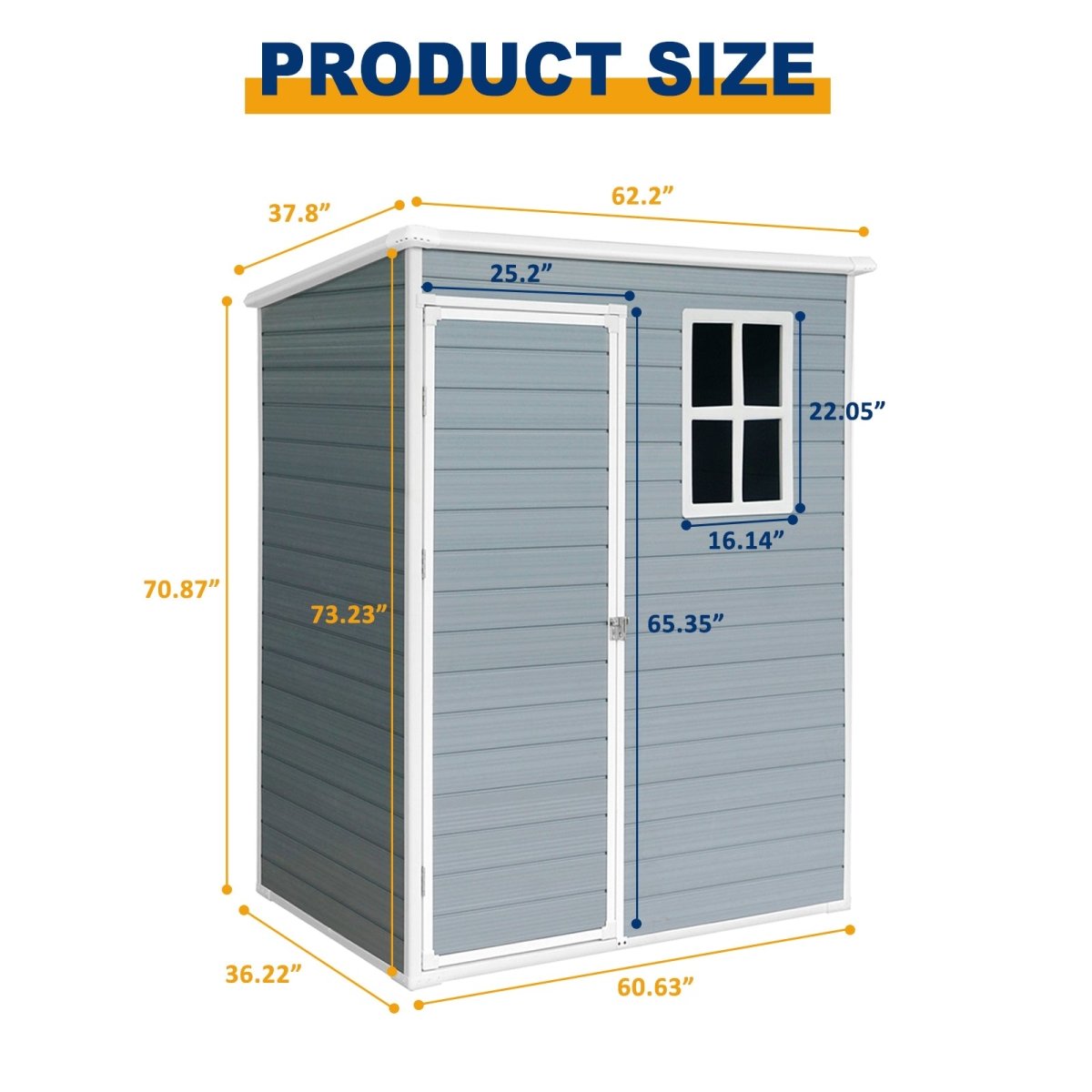 5ft x 3ft Resin Outdoor Storage Shed Plastic Garden Sheds with Floor and Lockable Door for Backyard, Lawn, Grey - HomeDIYer