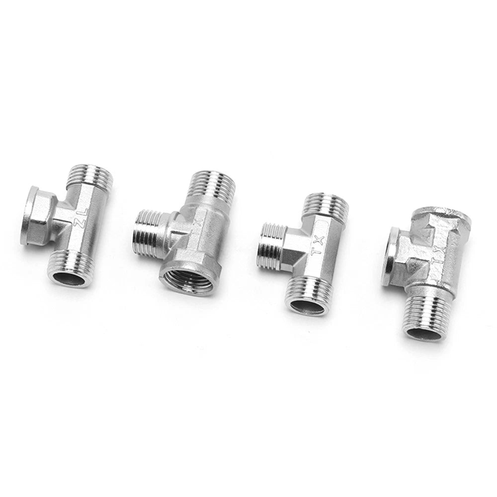 201 Stainless Steel Equal BSP Thread Tee | 1/2", 3/4", 1" Male & Female Pipe Fitting