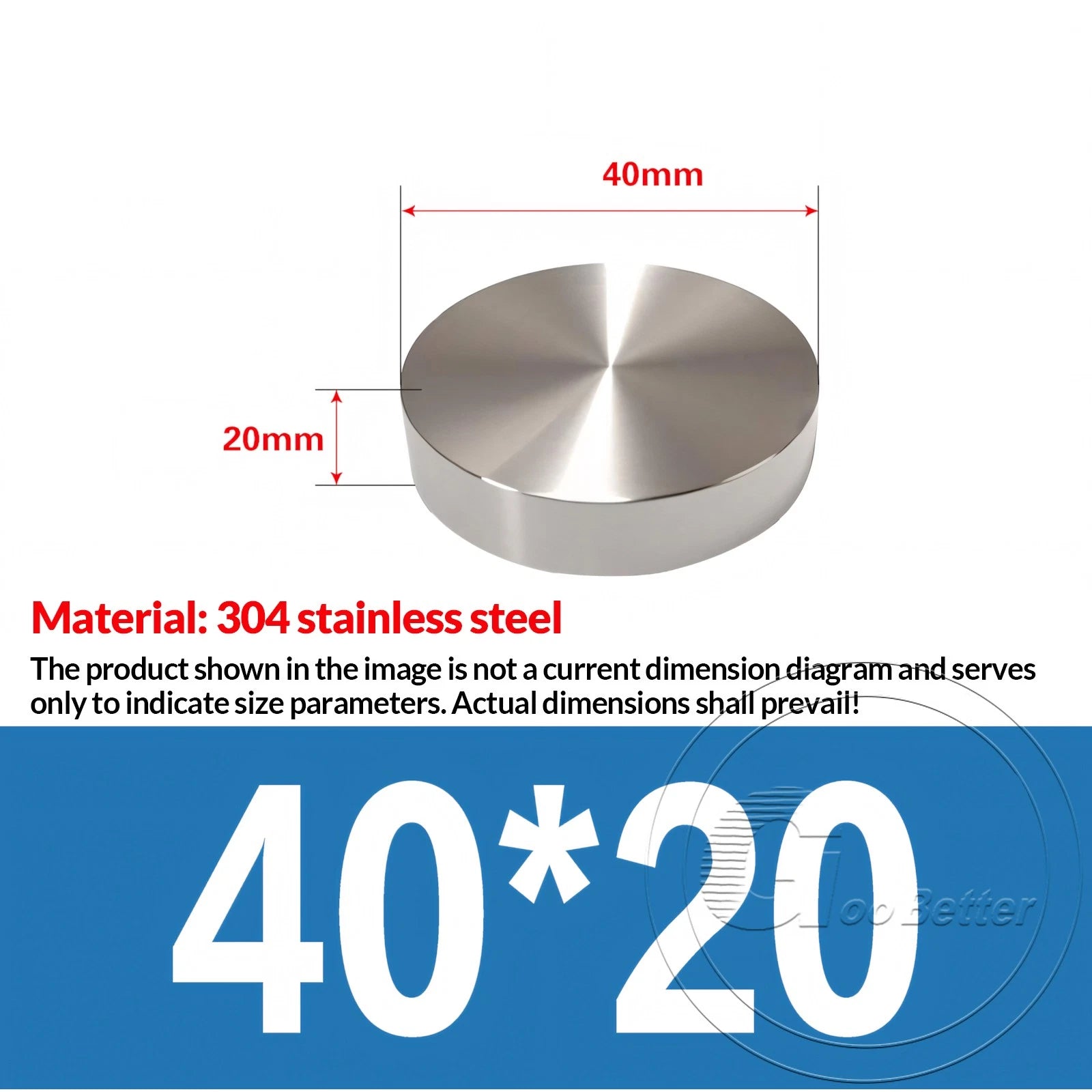 Ø 20-100mm Stainless Steel Blank Round Disc 304 Grade Metal Sheet Thick 20/30mm
