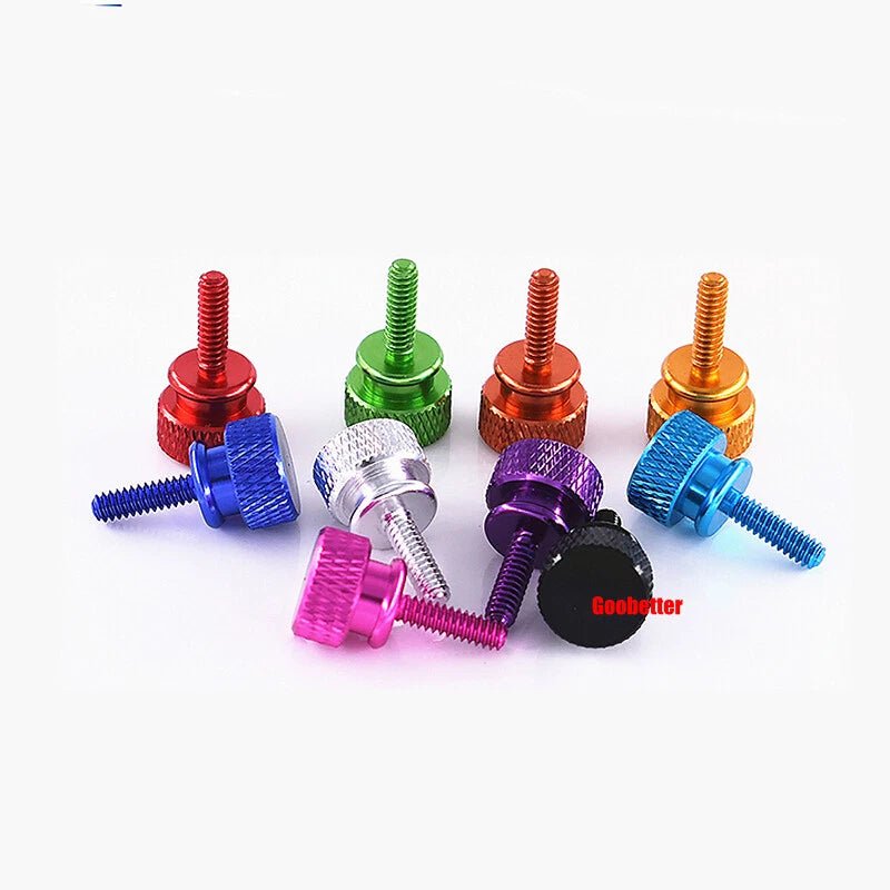 6 - 32 Colored Knurled Thumb Screws – Aluminum PC Case Hand Screws - HomeDIYer