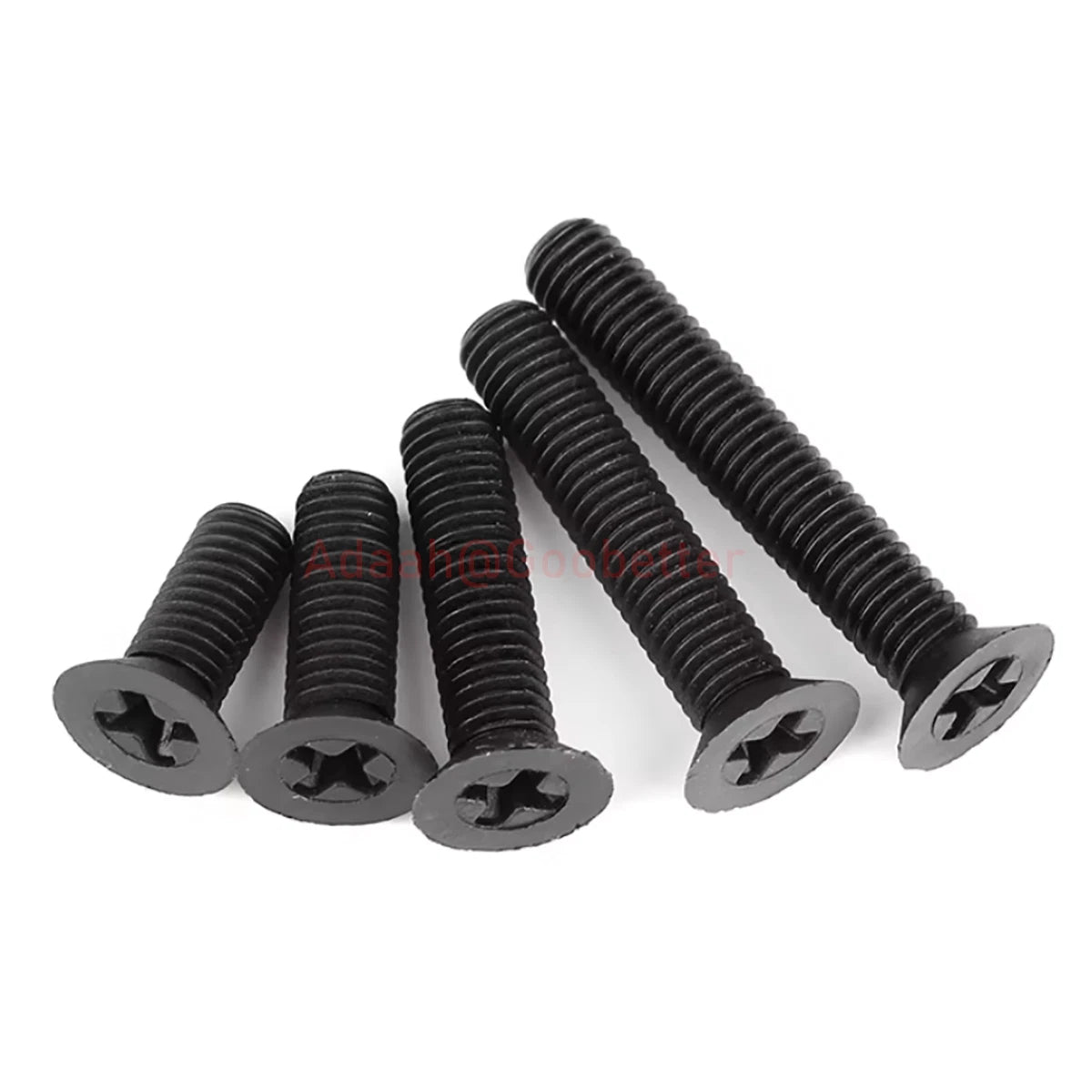 Black Plastic Phillips Flat Head Machine Screws — M2.5 to M8, Multiple Lengths - HomeDIYer