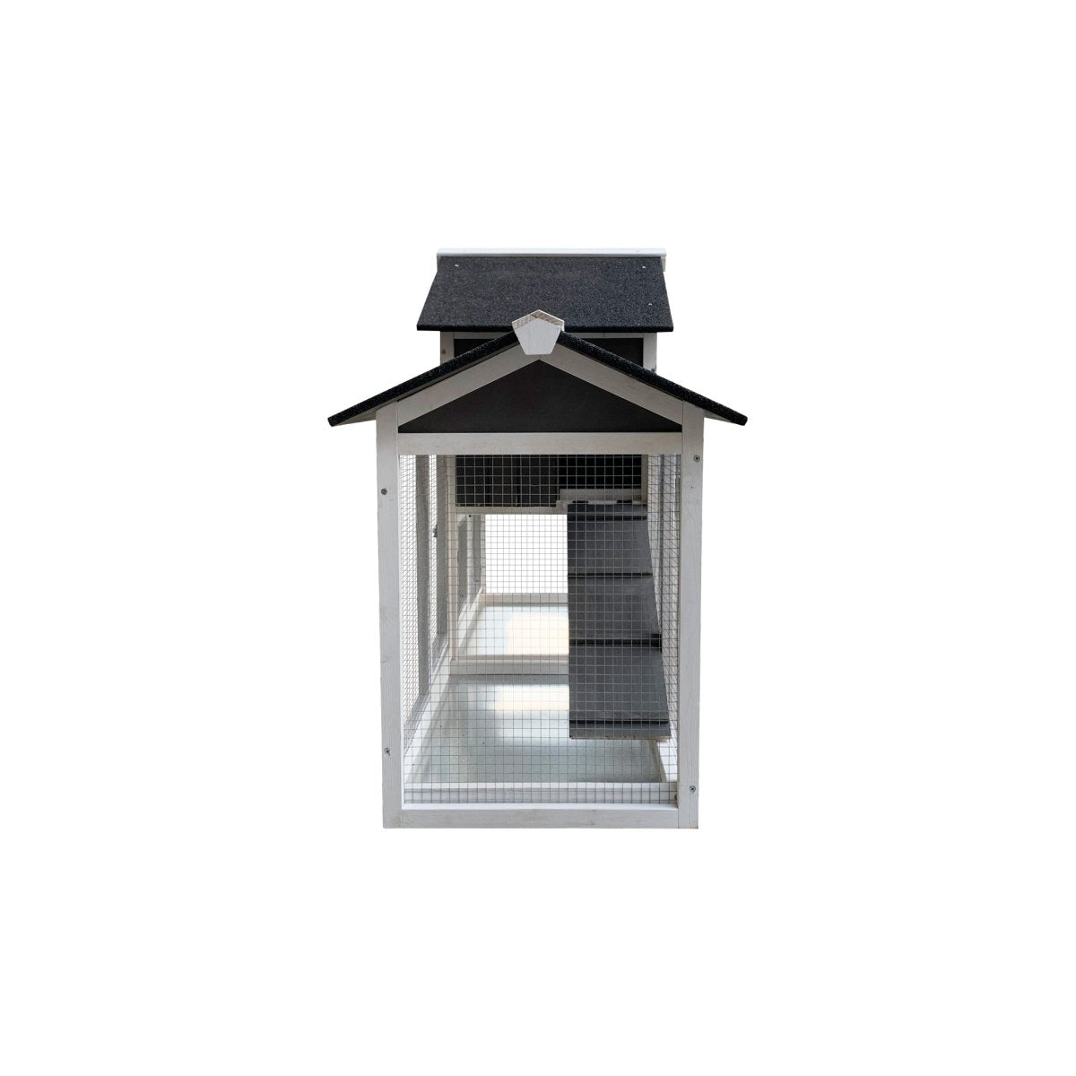 Removable Tray Ramp wooden outdoor rabbit hutch with running cage - HomeDIYer