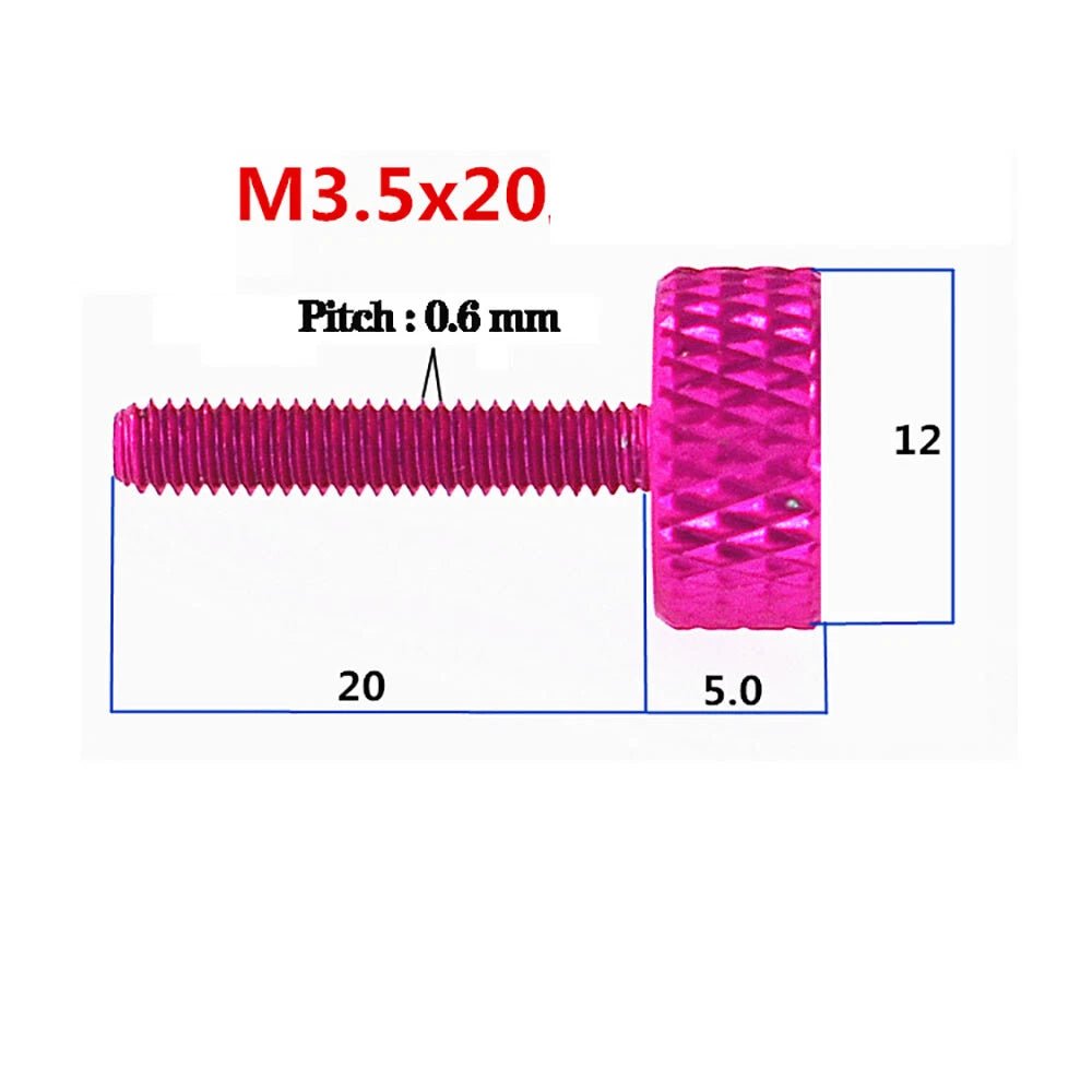 M3.5 Aluminum Alloy Knurled Thumb Screws – Hand Grip Knob Bolts for PC Computer Case (4.5‑25mm) - HomeDIYer
