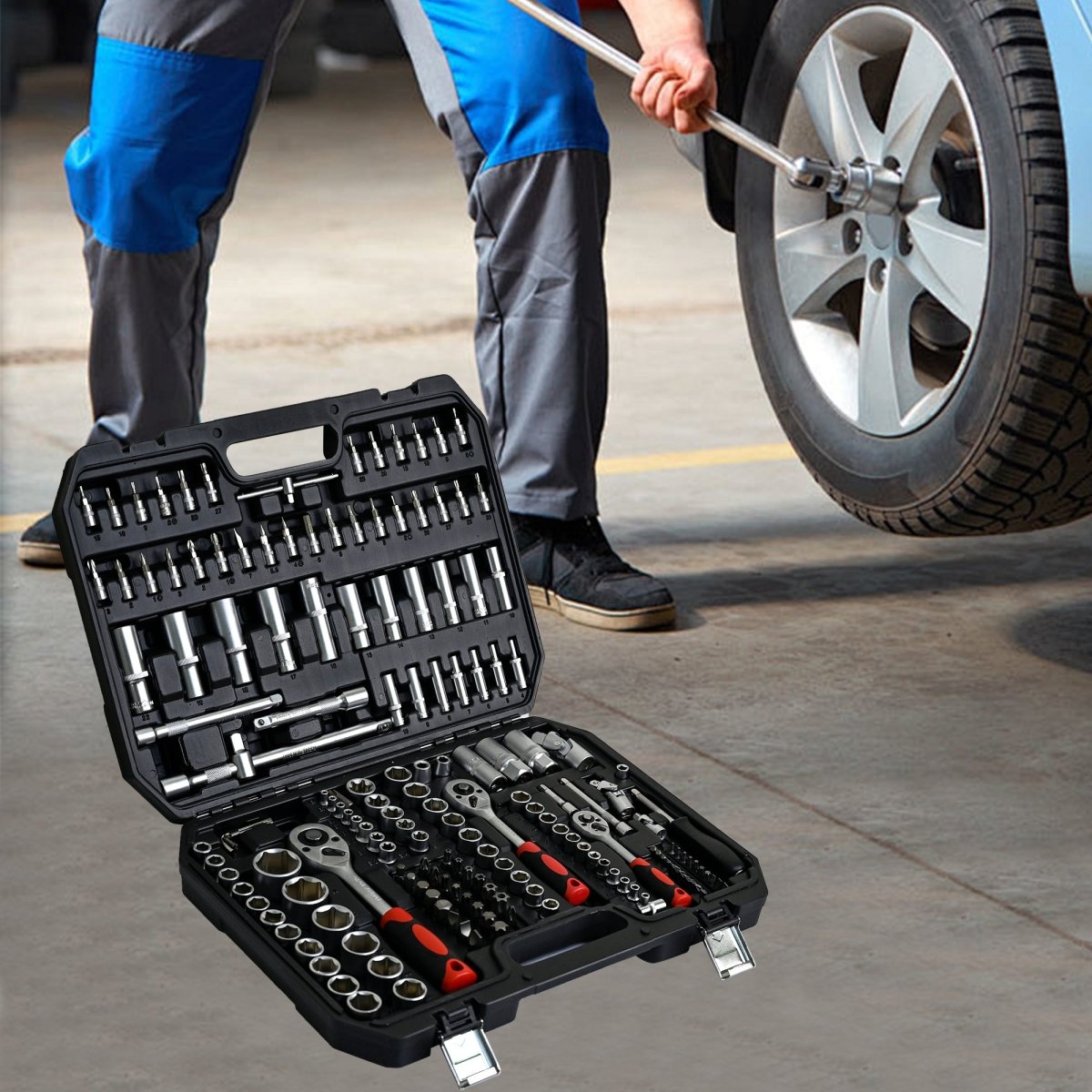 Tool Set - Socket and Ratchet Wrench Toolbox, 171pcs Tool Box, Universal Home Car Repair Tool Set for Men and, Perfect for Homeowners, DIY Enthusiasts, and Mechanics - HomeDIYer